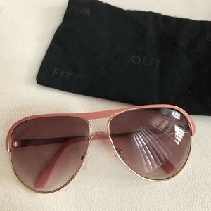 Urban Outfitters Gold & Pink Aviator Sunglasses